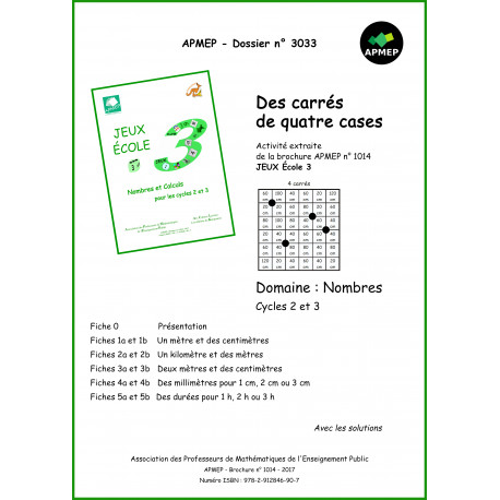 Des carrés de quatre cases