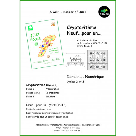 CRYPTARITHME - NEUF… POUR UN…
